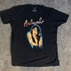 Aaliyah Graphic T-shirt Tee Men's 2XL Black Short Sleeve Music